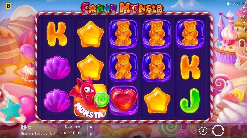 Candy Monsta slot game artwork