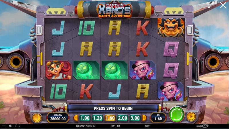 Captain Xenos Earth Adventure slot game artwork