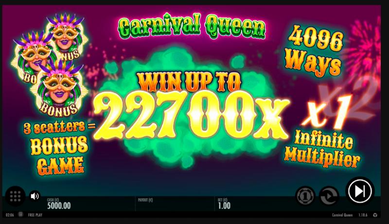 Carnival Queen slot game artwork