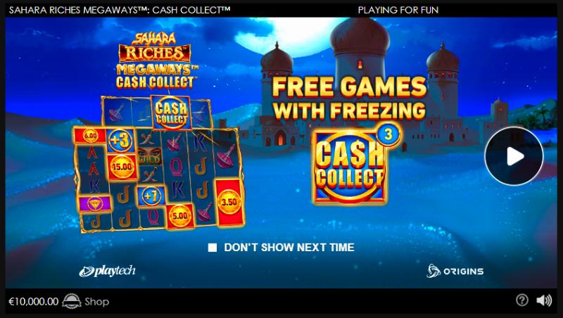 Cash Collect Sahara Riches Megaways slot game artwork
