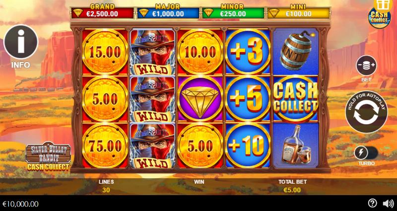 Cash Collect Silver Bullet Bandit slot game artwork