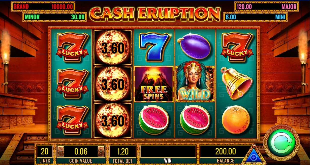 Cash Eruption slot game artwork