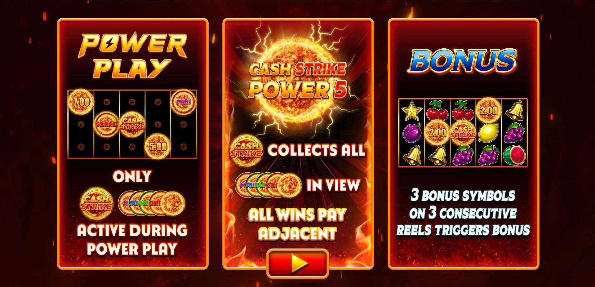 Cash Strike Power 5 slot game artwork