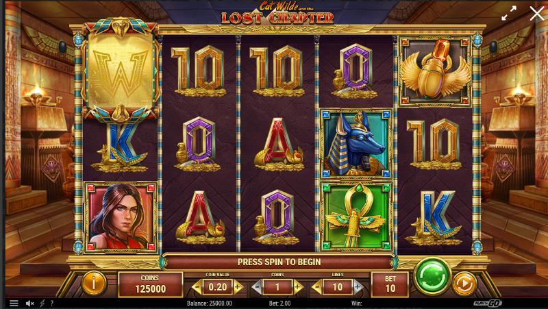 Cat Wilde And The Lost Chapter slot game artwork