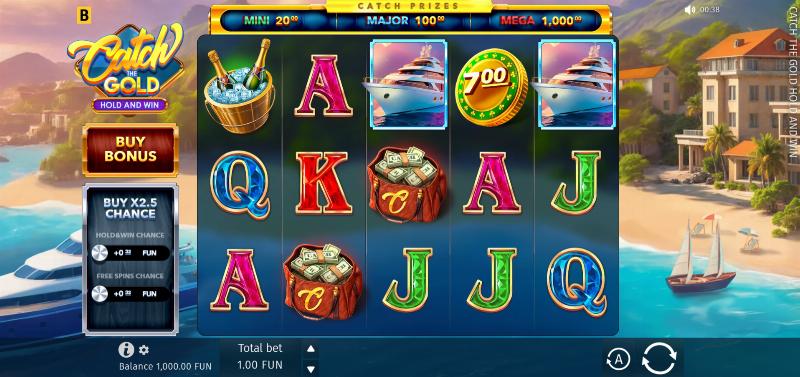 Catch The Gold Hold And Win slot game artwork