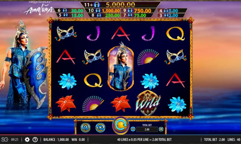 Cirque Du Soleil Amaluna slot game artwork