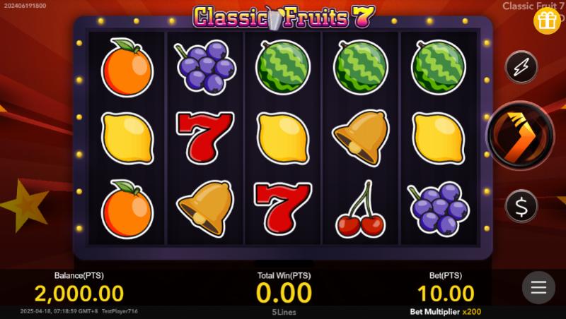 Classic 7 Fruits slot game artwork