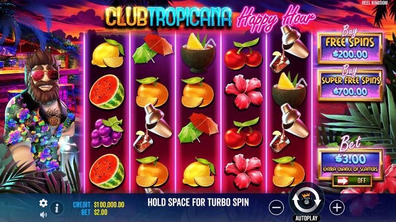 Club Tropicana Happy Hour slot game artwork