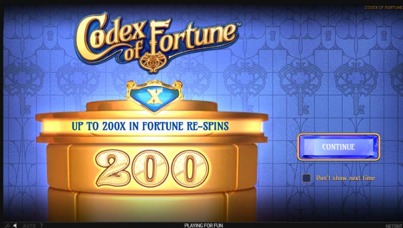 Codex Of Fortune slot game artwork