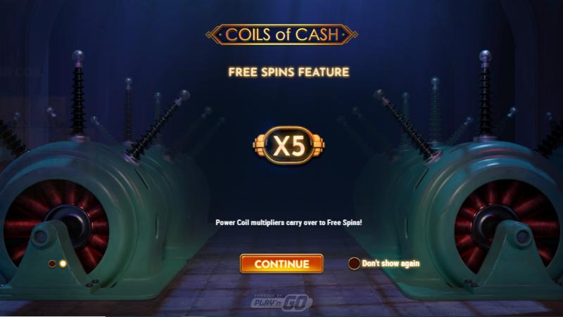 Coils Of Cash slot game artwork