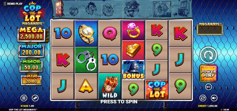 Cop The Lot Megaways Power Play slot game artwork