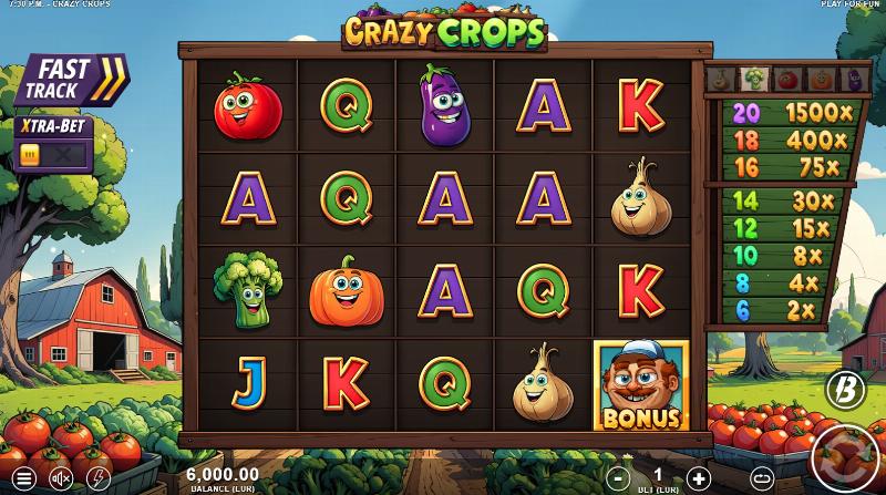 Crazy Crops slot game artwork