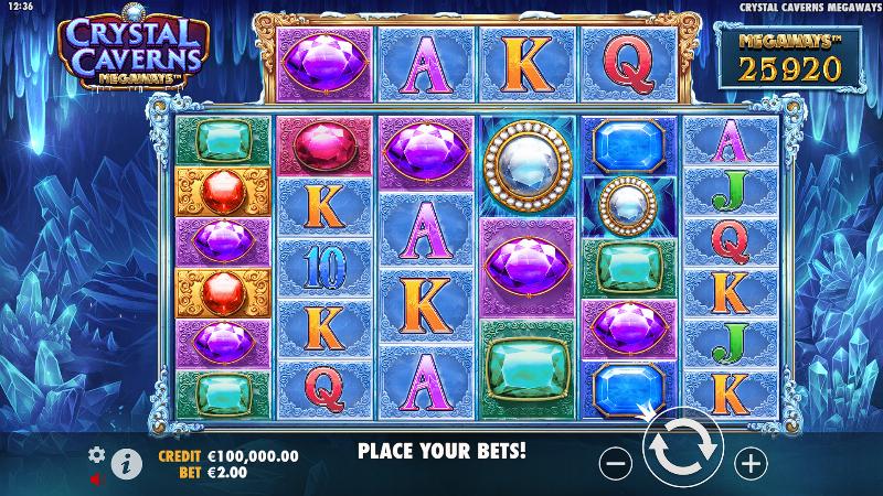 Crystal Caverns Megaways slot game artwork