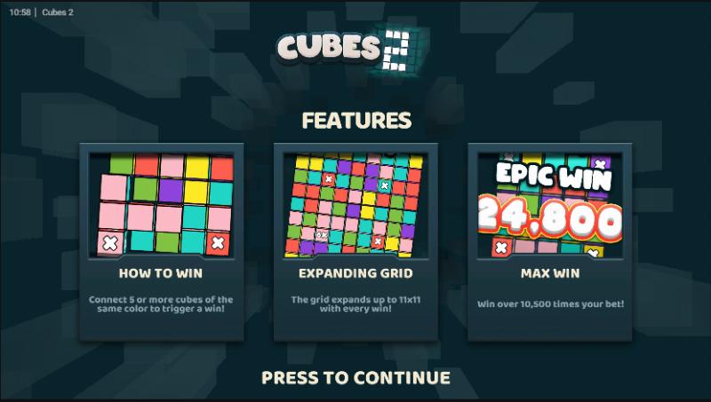 Cubes 2 slot game artwork