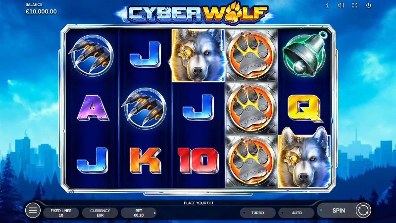 Cyber Wolf slot game artwork