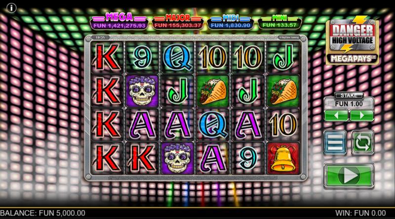 Danger High Voltage Megapays slot game artwork