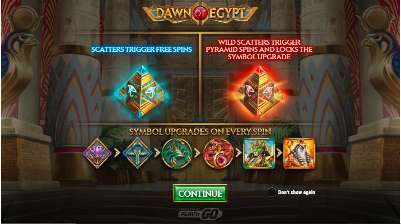 Dawn Of Egypt slot game artwork
