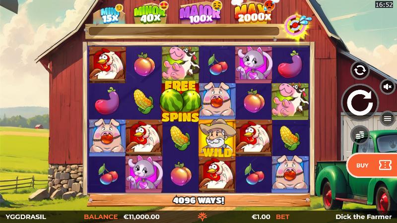 Dick The Farmer slot game artwork