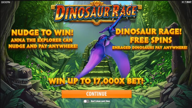 Dinosaur Rage slot game artwork