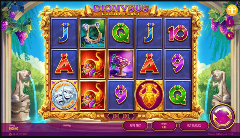Dionysus Golden Feast slot game artwork