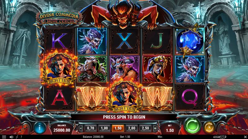 Divina Commedia I Nove Cerchi slot game artwork