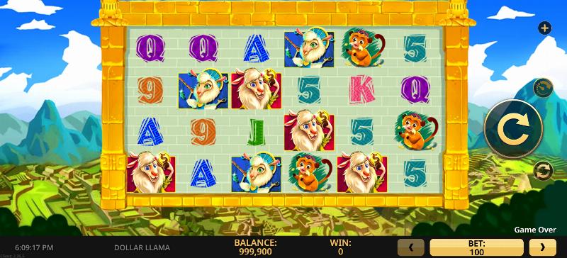 Dollar Llama slot game artwork