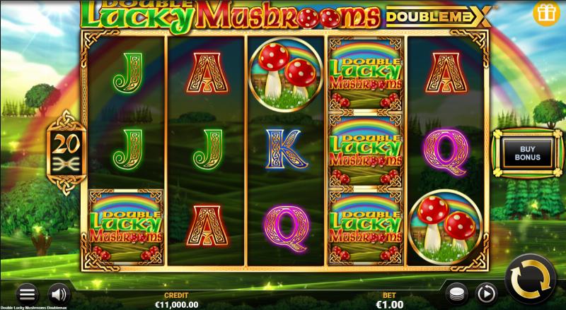Double Lucky Mushrooms Doublemax slot game artwork