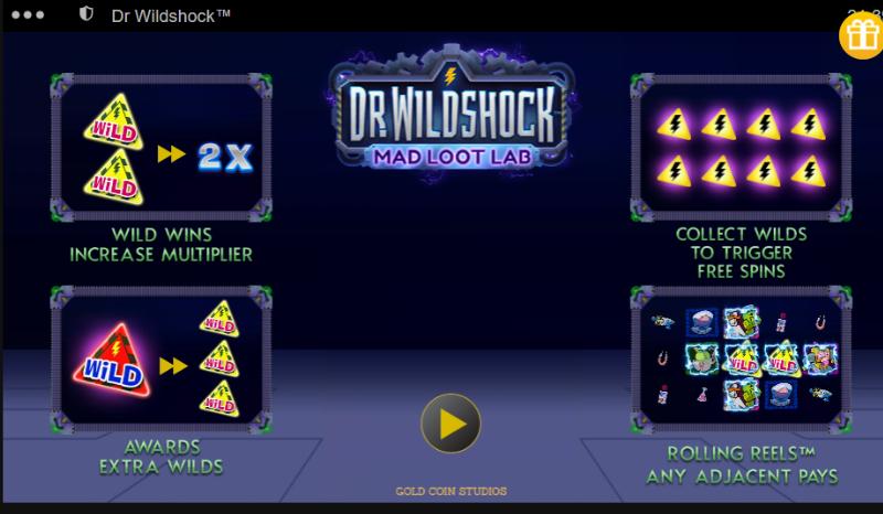 Dr Wildshock Mad Loot Lab slot game artwork
