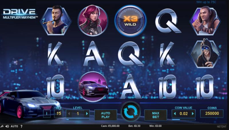 Drive Multiplier Mayhem slot game artwork