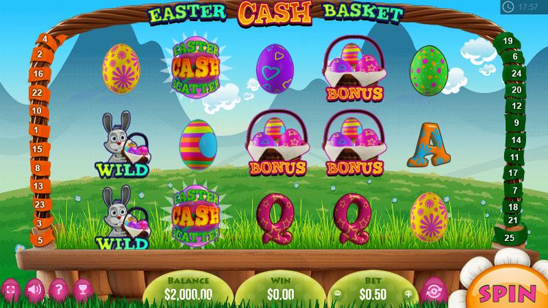 Easter Cash Basket slot game artwork