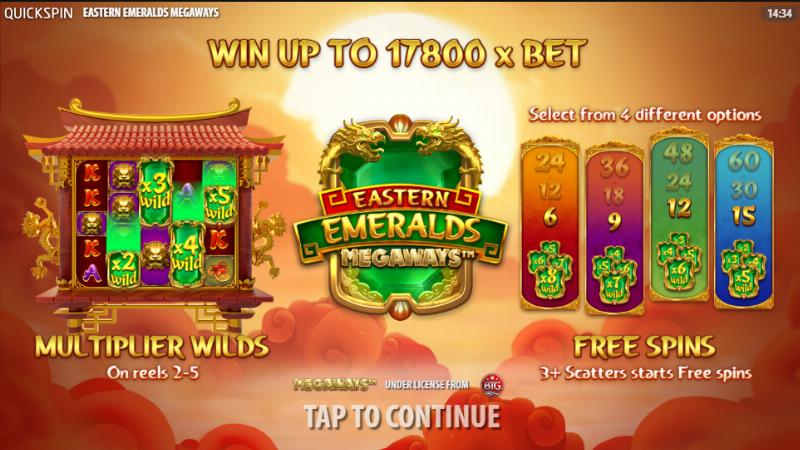 Eastern Emeralds Megaways slot game artwork