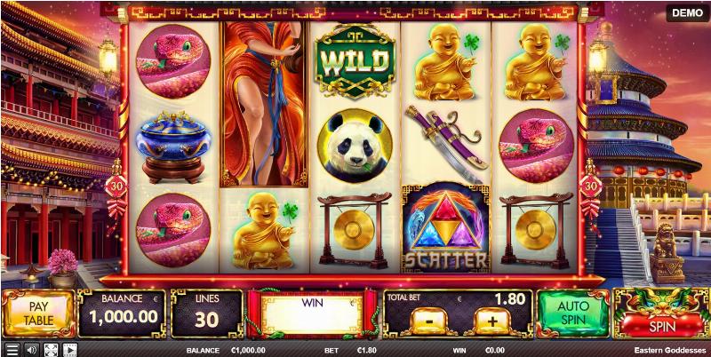 Eastern Goddesses slot game artwork
