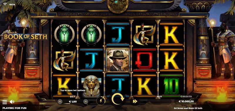 Ed Jones And Book Of Bastet slot game artwork