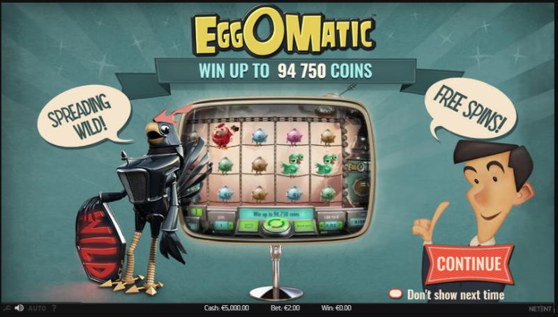 Eggomatic slot game artwork