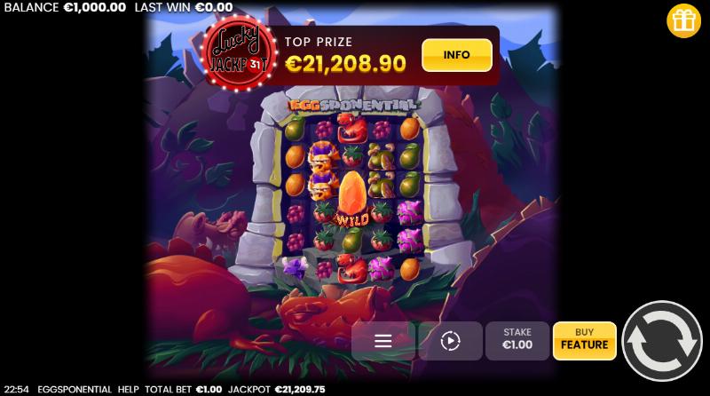 Eggsponential slot game artwork