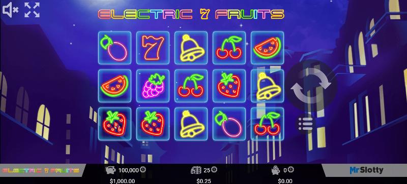 Electric 7 Fruits slot game artwork