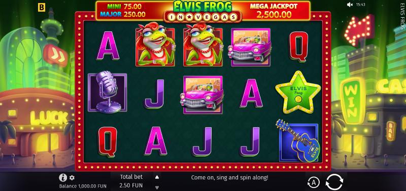 Elvis Frog In Vegas slot game artwork