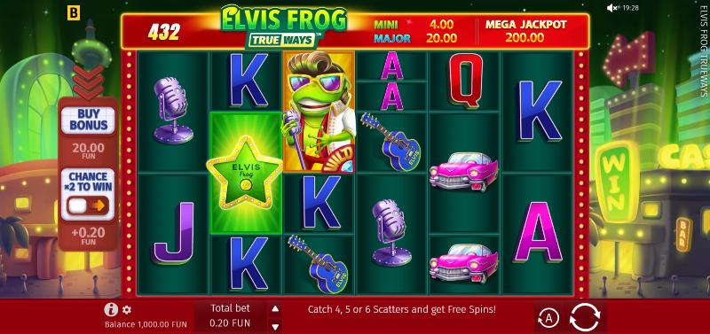 Elvis Frog Trueways slot game artwork