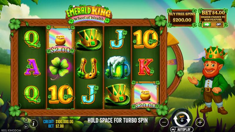 Emerald King Wheel Of Wealth slot game artwork