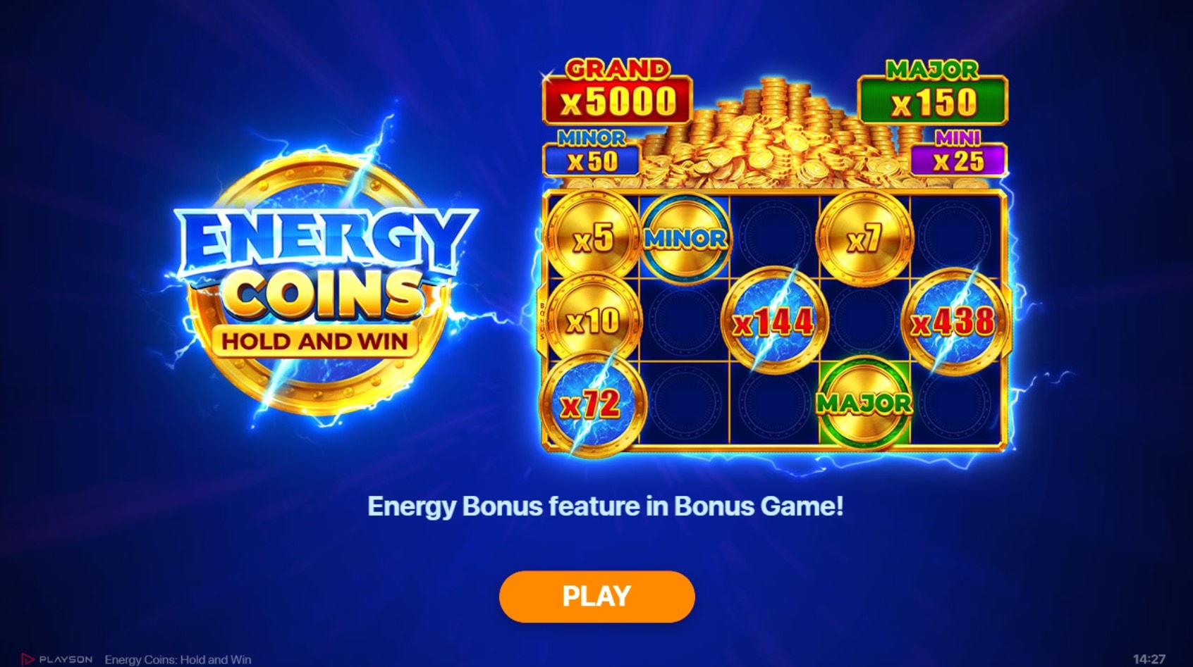 Energy Coins Hold And Win slot game artwork