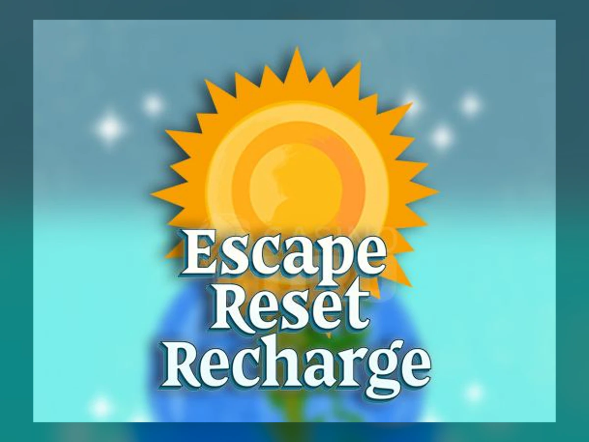 Escape. Reset. Recharge. slot game artwork