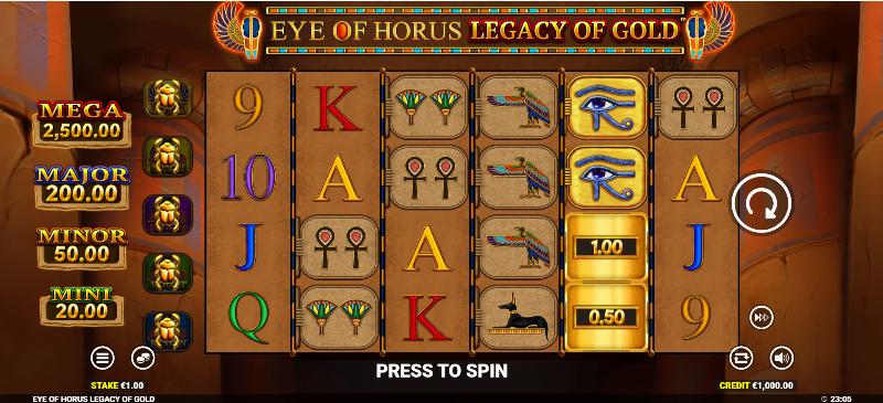 Eye Of Horus Legacy Of Gold slot game artwork