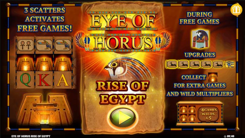 Eye Of Horus Rise Of Egypt slot game artwork