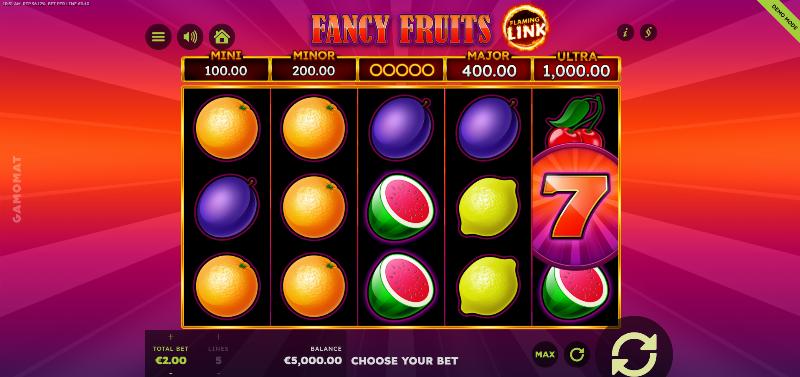 Fancy Fruits Flaming Link slot game artwork
