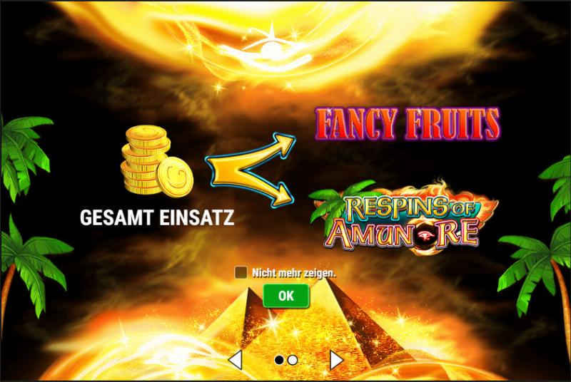 Fancy Fruits Respins Of Amun-Re slot game artwork