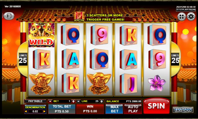 Festive Lion slot game artwork