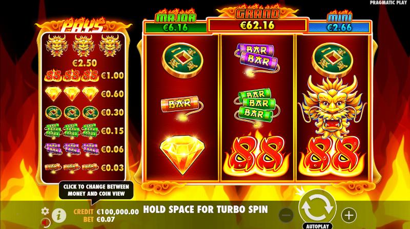Fire 88 slot game artwork