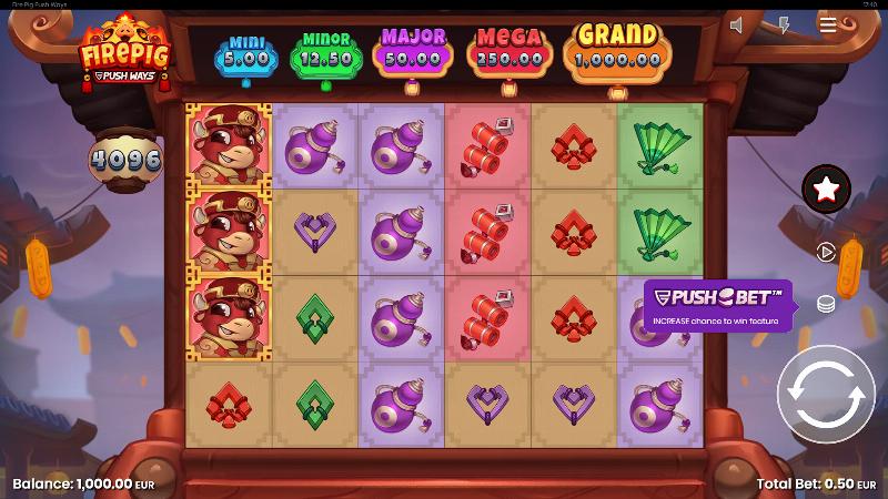 Fire Pig Push Ways slot game artwork
