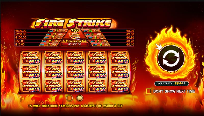Fire Strike slot game artwork
