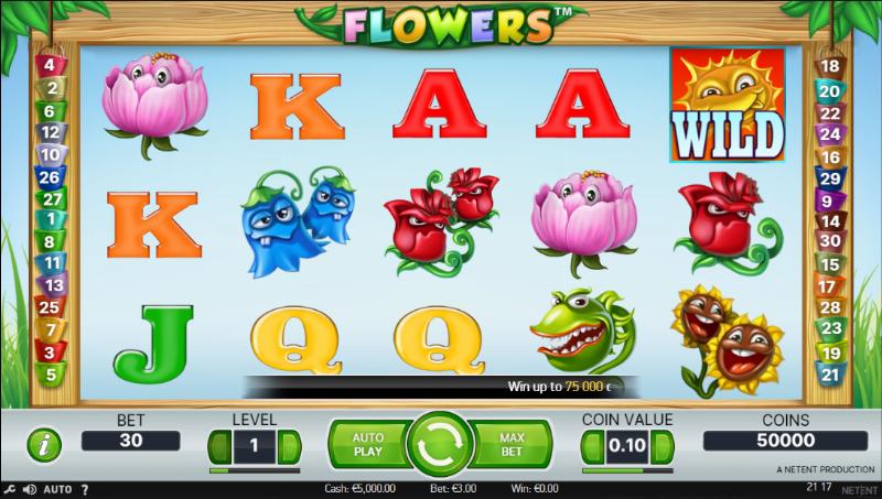Flowers slot game artwork